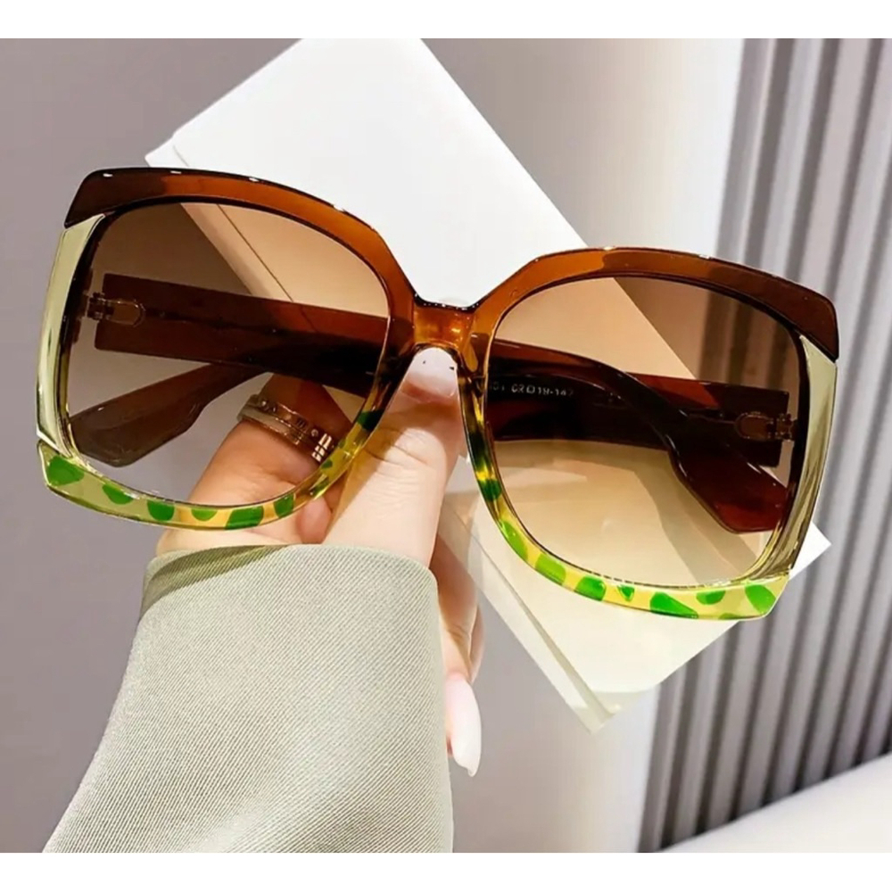 Oversized Tortoiseshell Gradient Lens Sunglasses